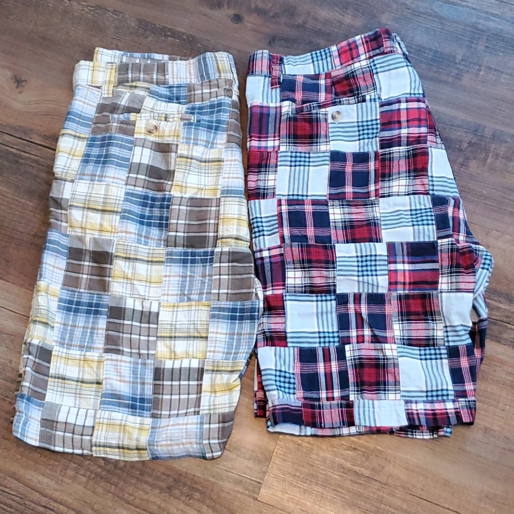 2 pairs men's plaid Siegfried Vintage shorts 38